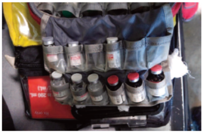 Figure 2. Cramped EMS medication storage.