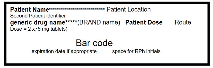 Principles Of Designing A Medication Label For Oral Solids For