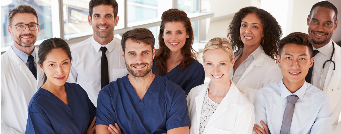 portrait of medical team in hospital